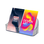 Porte - carte visite comptoir 2 cases 58 mm hauteur