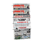 Porte journaux / magazines mural 5 cases gris alu