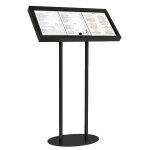 Porte menus restaurant sur pied 3xa4 portrait noir mat