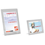 Porte visuel comptoir inclin� a4 glass - look