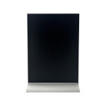 Porte visuel / menu ardoise a4 portrait socle alu double - face