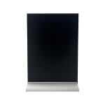 Porte visuel / menu ardoise a4 portrait socle alu double - face