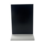 Porte visuel / menu ardoise a5 portrait socle alu double - face