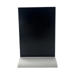 Porte visuel / menu ardoise a5 portrait socle alu double - face