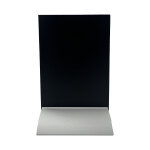 Porte visuel / menu ardoise a6 portrait socle alu double - face