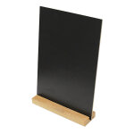 Porte visuel / menu ardoise socle bois i ou / a4 297x210