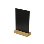 Porte visuel / menu ardoise socle bois i ou / a5 210x148