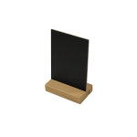 Porte visuel / menu ardoise socle bois i ou / a6 148x105