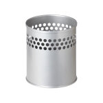 Pot  crayons & stylos mtal gris laqu