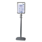 Poteau 158 cm distributeur 2 faces bouteilles gel + cadres pancartes a3 portrait ou paysage gris clair ... Poteau 158 cm distributeur 2 faces bouteilles gel + cadres pancartes a3 portrait ou paysage gris clair ...