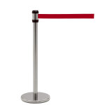 Poteau guidage chrome enrouleur sangle rouge