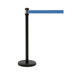 Poteau guidage  pr�mium  noir enrouleur 2 m sangle bleue