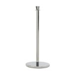 Poteau mtal inox chrom pour cordon guidage