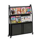 Présentoir black - line® 2000 2 tablettes inclinées + coffre - réserve Présentoir black - line® 2000 2 tablettes inclinées + coffre - réserve