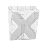 Pr�sentoir - corbeille x - rack a. 4 hauteur - portrait