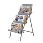 Pr�sentoir magazines black - line 3 cases gris alu