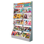 Prsentoir mdia - rack grande capacit - 2 meubles + 2 joues - 12 tagres