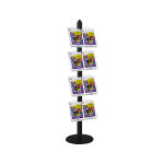 Pr�sentoir noir simple face - 4 etag�res plexi inclin�es