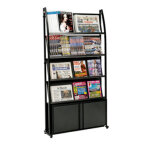 Presentoir sf. 4 tablettes + 1 coffre noir