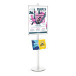 Prsentoir visual - displays gris - 1 cadre 60 x 80 cm et 1 tagre plexiglass