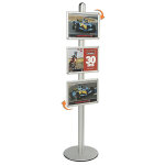 Prsentoir visual - displays gris alu avec 3 cadres a3