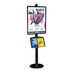 Prsentoir visual - displays noir - 1 cadre 60 x 80 cm et 1 tagre metal noir