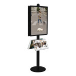 Pr�sentoir noir double - face - 2 cadres 80x60 + 2 etag�res plexi