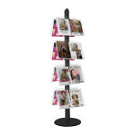 Pr�sentoir noir double - face - 8 etag�res plexi inclin�es