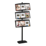 Prsentoir vitrine presse h 177 cm noir 3 tagres mtal noir