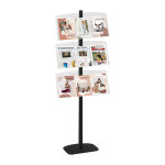Prsentoir vitrine presse h 177 cm noir 3 tagres plexiglass