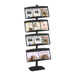 Pr�sentoir vitrine presse h 177 cm noir 4 �tag�res m�tal noir