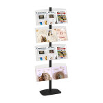 Pr�sentoir vitrine presse h 177 cm noir 4 �tag�res plexiglass