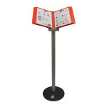 Pupitre consultation sur pied 10 pochettes / 20 vues a4 rouges