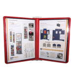 Pupitre infoflex mural 4 pochettes rouges