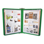 Pupitre infoflex mural 4 pochettes vertes