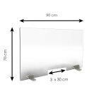 S�parateur de bureau 4 mm transparent h 70 x l 90 cm avec pieds m�tal