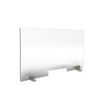 Séparateur de bureau / table 4 mm transparent h 55 x l 90 cm avec pieds métal Séparateur de bureau / table 4 mm transparent h 55 x l 90 cm avec pieds métal