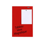 Tableau affichage - ecriture verre magntique 40x60cm rouge