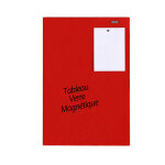 Tableau affichage - ecriture verre magntique 60x90cm rouge