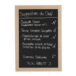 Tableau ardoise craie mural 80 x 60 cm cadre bois naturel