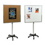 Tableau mobile liege / blanc 90 x 90 pied roulettes