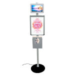 Totem vid�o ecran 10  + cadre a3 + porte brochure a4. h160cm