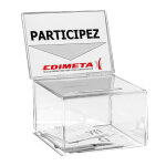 Urne transparente 9 x 16 x 11 cm avec porte - affiche