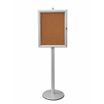 Vitrine d'affichage sur pied gris fond liege 4 feuilles a4 h190cm