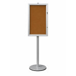 Vitrine d'affichage sur pied gris fond liege 6 feuilles a4 h190cm