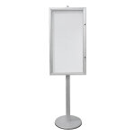 Vitrine d'affichage sur pied gris fond metal 6 feuilles a4 h190cm