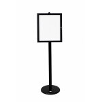 Vitrine d'affichage sur pied noir fond metal 4 feuilles a4 h190cm