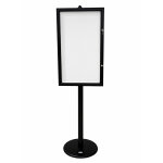 Vitrine d'affichage sur pied noir fond metal 6 feuilles a4 h190cm