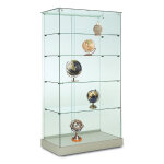 Vitrine armoire h 180 x l 80 cm socle blanc + toit verre Vitrine armoire h 180 x l 80 cm socle blanc + toit verre