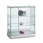 Vitrine comptoir h 95 cm socle blanc